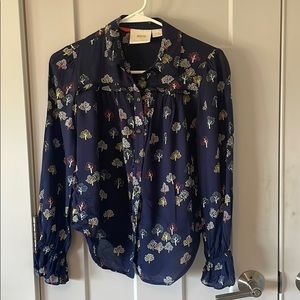 Anthropologie adorable blue blouse